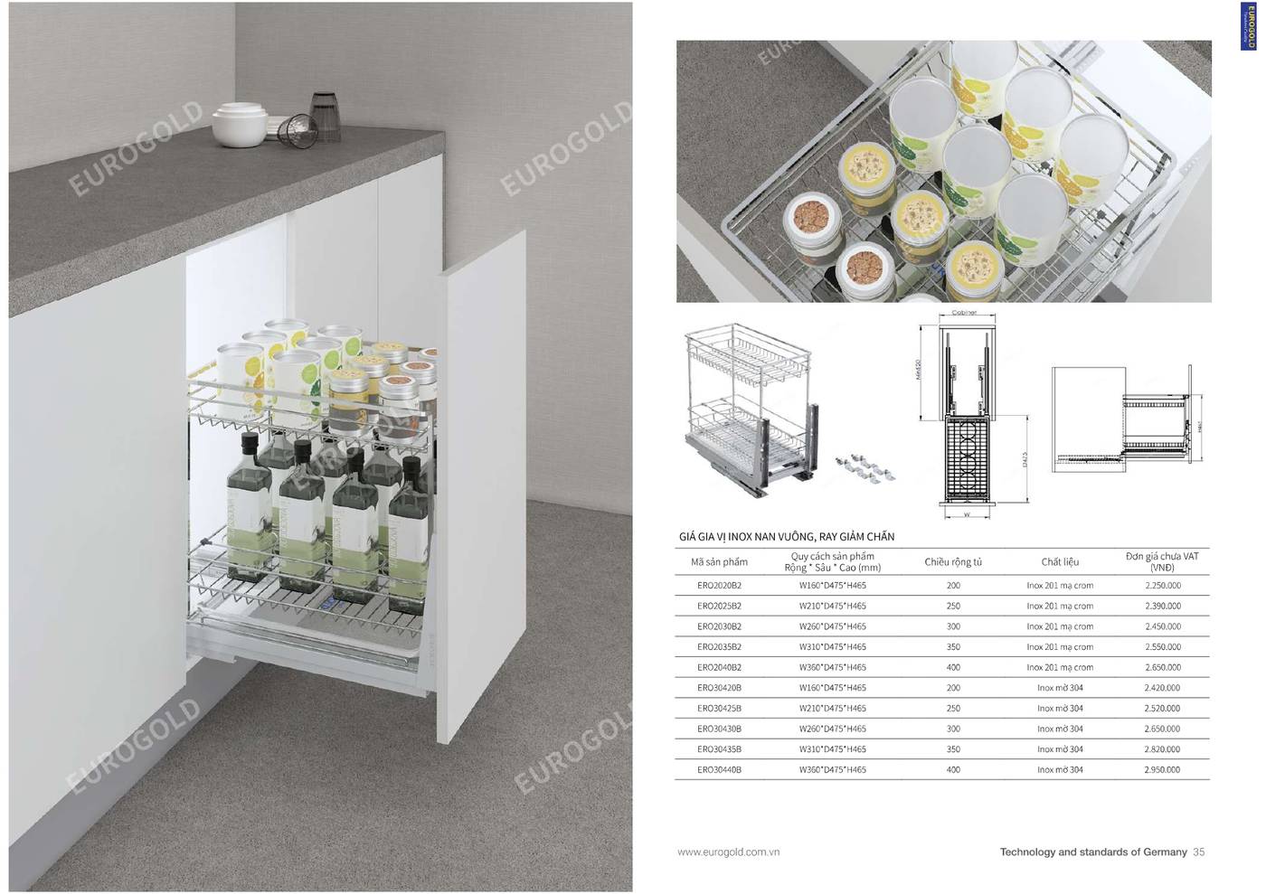 Phụ kiện nhà bếp EUROGOLD Catalogue và Bảng giá mới nhất Bình Dương /Page 17